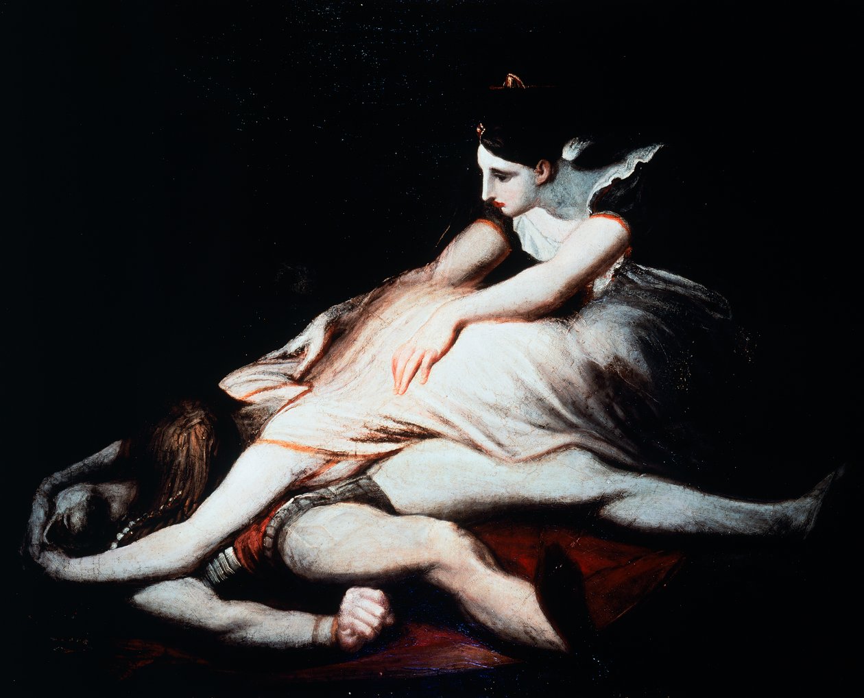 Kriemhild ráveti magát Siegfried holttestére alkotó: Johann Heinrich Füssli
