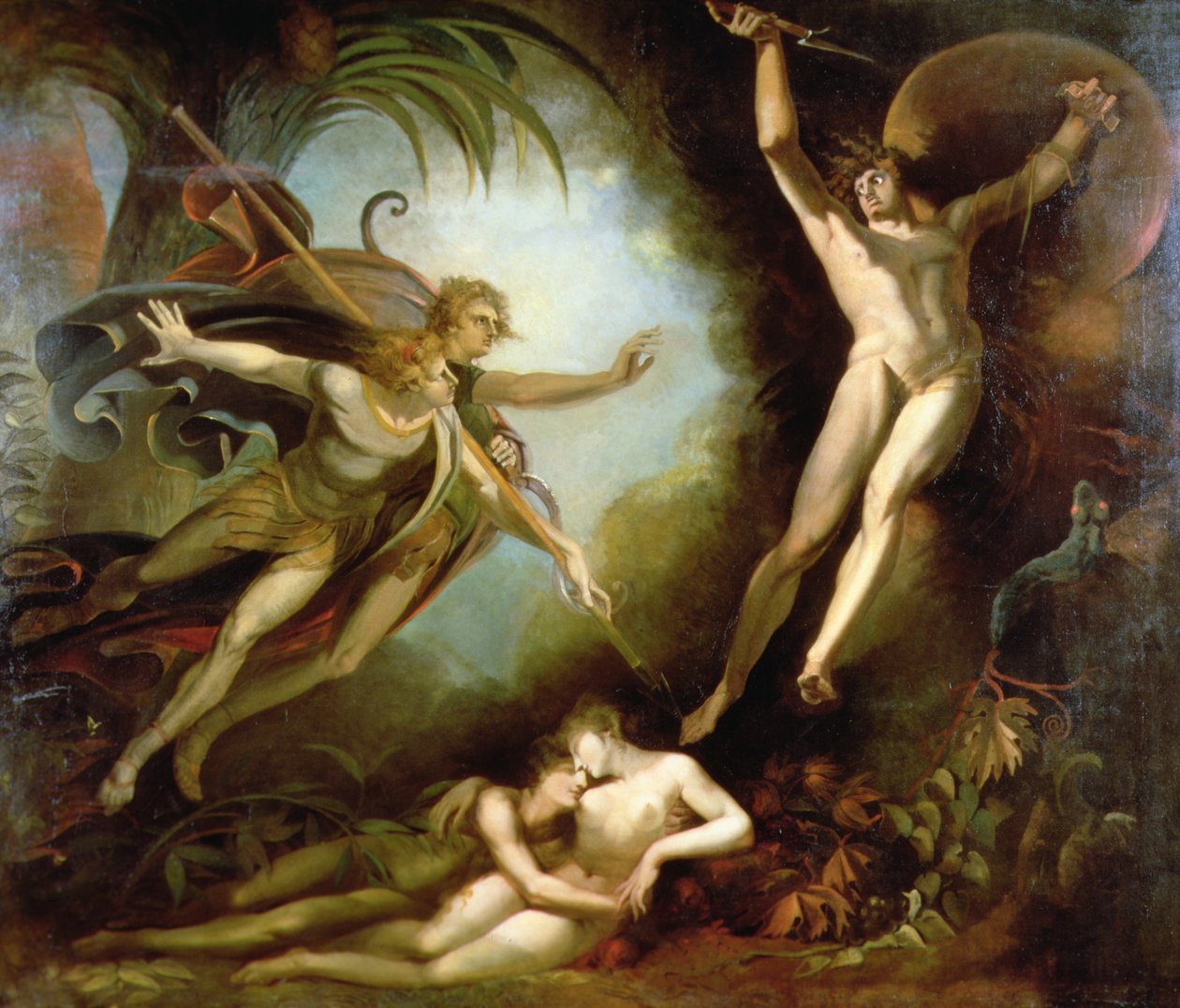 Sátán Ithuriel lándzsájának érintésétől kezdve alkotó: Johann Heinrich Füssli