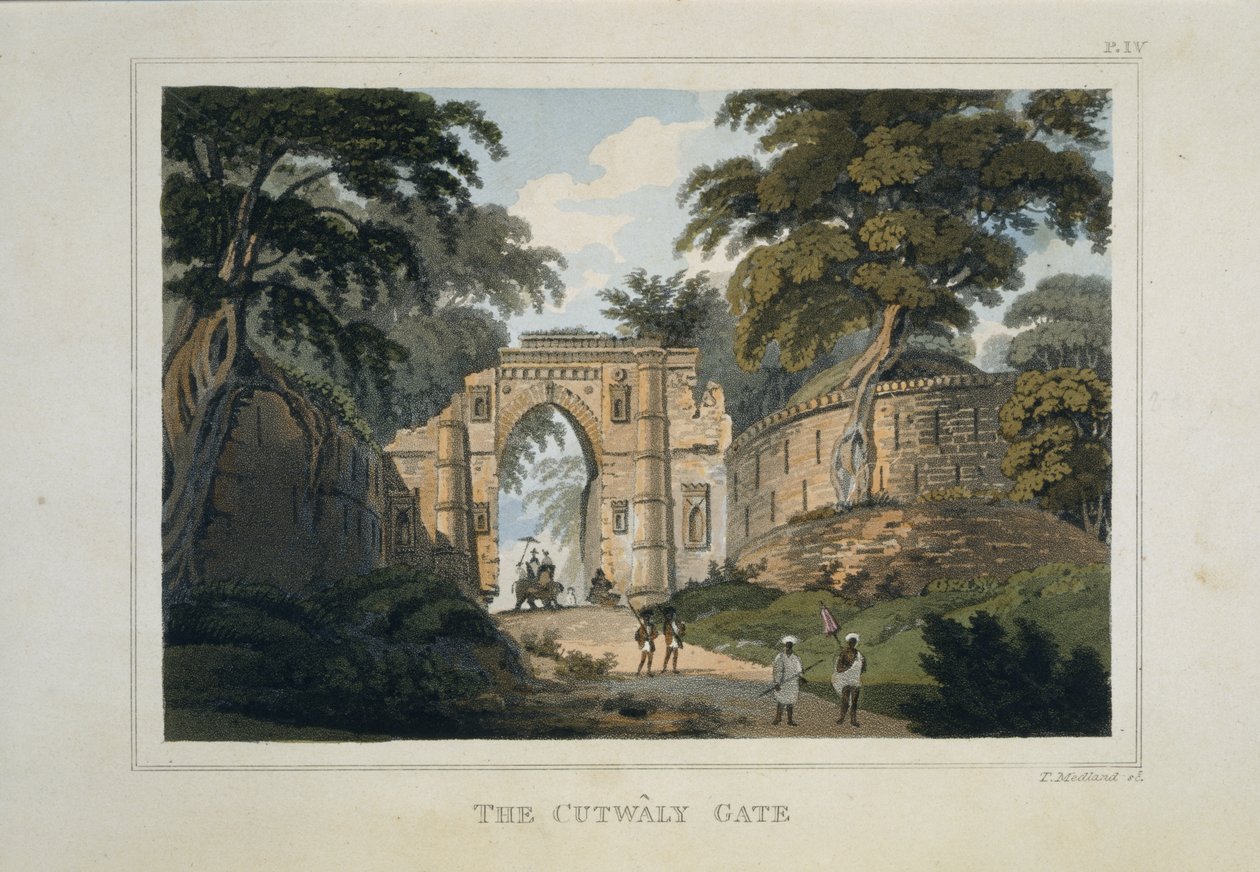 A Katwali-kapu és a „Kotwali Darwaza”, Gaur romjai alkotó: Henry (after) Creighton