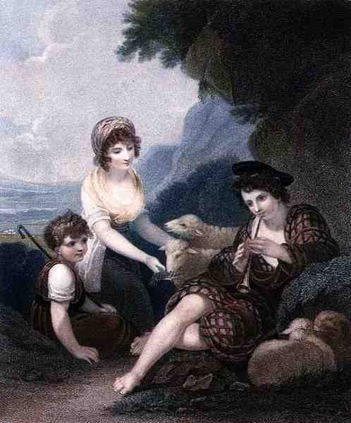 A Rusztikus Minstrel, vésett és kocsma. Írta: Anthony Cardon (1772-1813) alkotó: Henry (after) Singleton