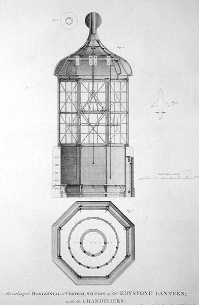 Eddystone világítótorony, amelyet Edward Rooker vésett (1712-74 körül) alkotó: Henry (after) Winstanley