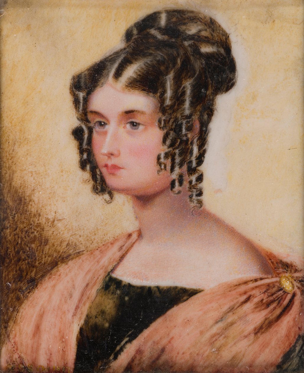 Eliza Caroline Chamberlain portréja, a Honvéd Charles Bridgeman asszony (1799-1887), 1817-60 körül (olaj, elefántcsont) alkotó: Henry (circle of) Collen