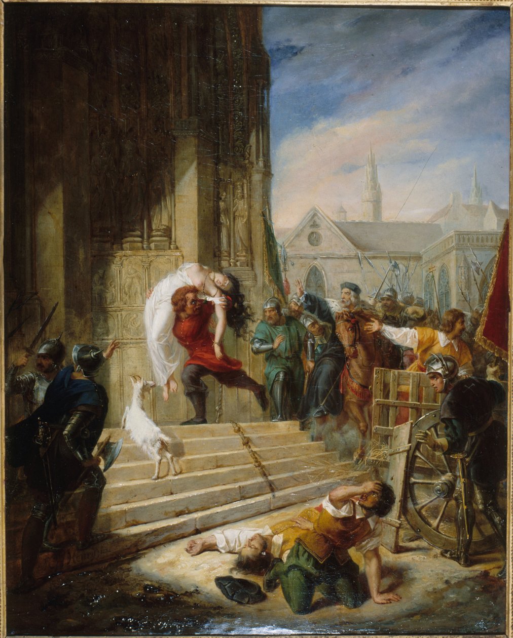 Quasimodo megmenti Esmeraldát a hóhéroktól, 1832. alkotó: Henry