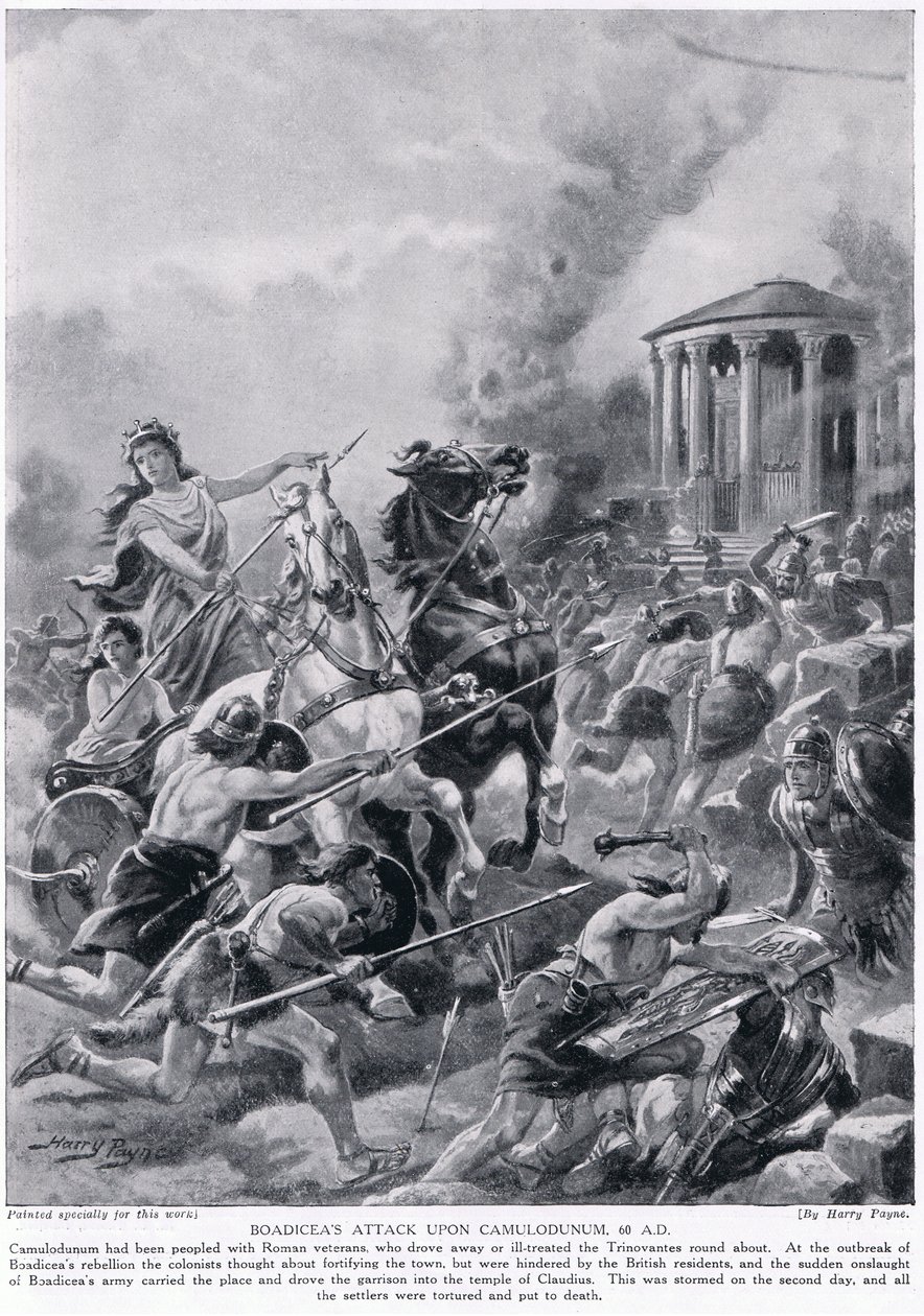 Boadicea támadása Camulodunum ellen Kr. u. 60-ban, a "Hutchison