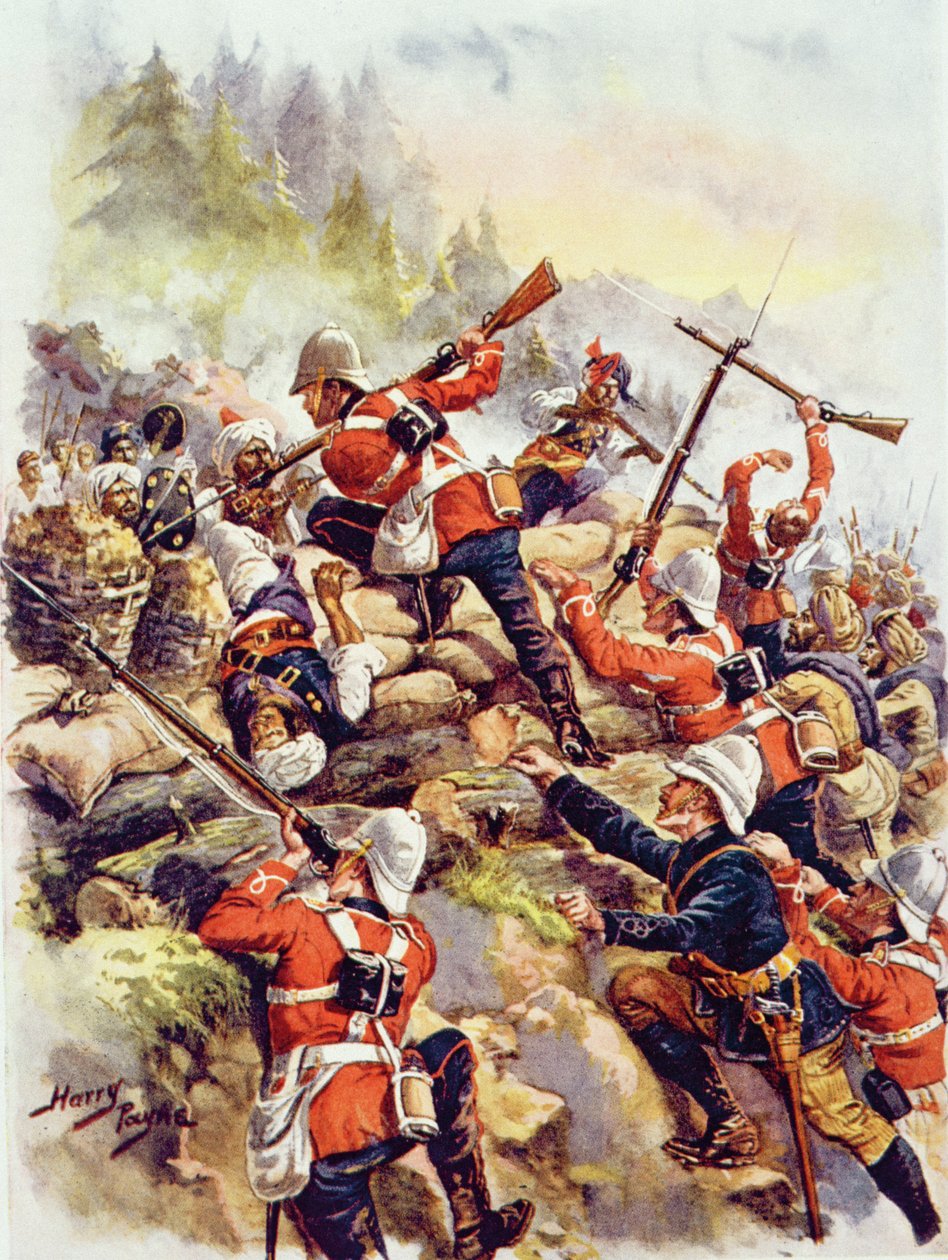 Storming the Heights, illusztráció az angol történelem dicsőséges csatájából, C.H. Wylly, 1920-as évek alkotó: Henry A. Payne