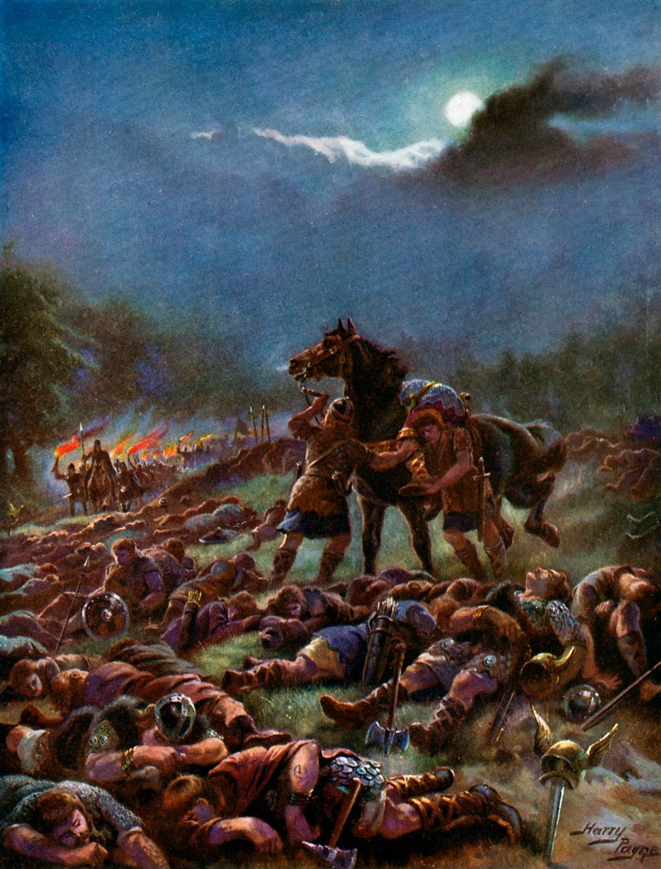 "Sweyn mérgezett hadserege", 1920 alkotó: Henry A Payne