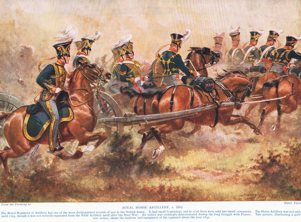 A Royal Horse Tüzérség, 1910 körül alkotó: Henry A. Payne