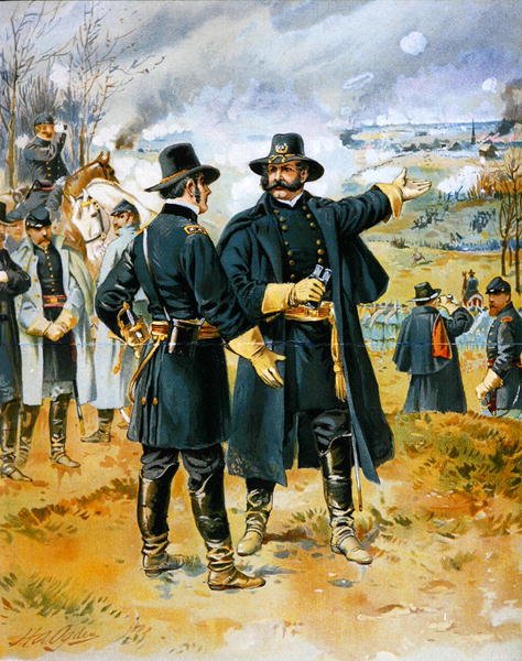 Burnside tábornok (1824-81) a fredericksburgi csatában alkotó: Henry Alexander (after) Ogden
