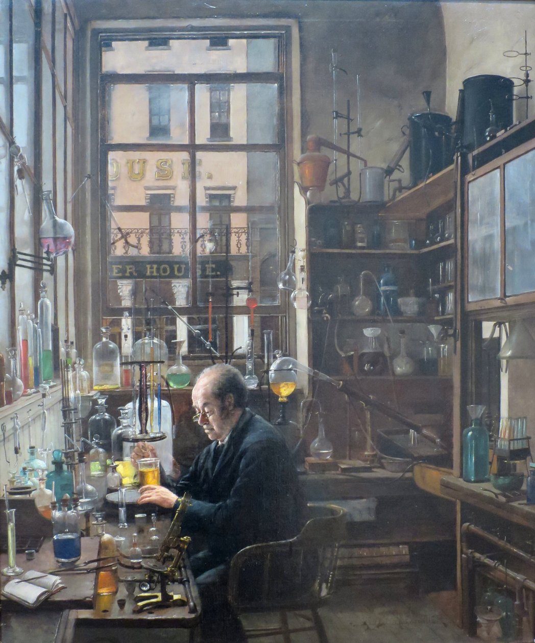 A laboratóriumban, Henry Alexander, 1885-87 körül. alkotó: Henry Alexander