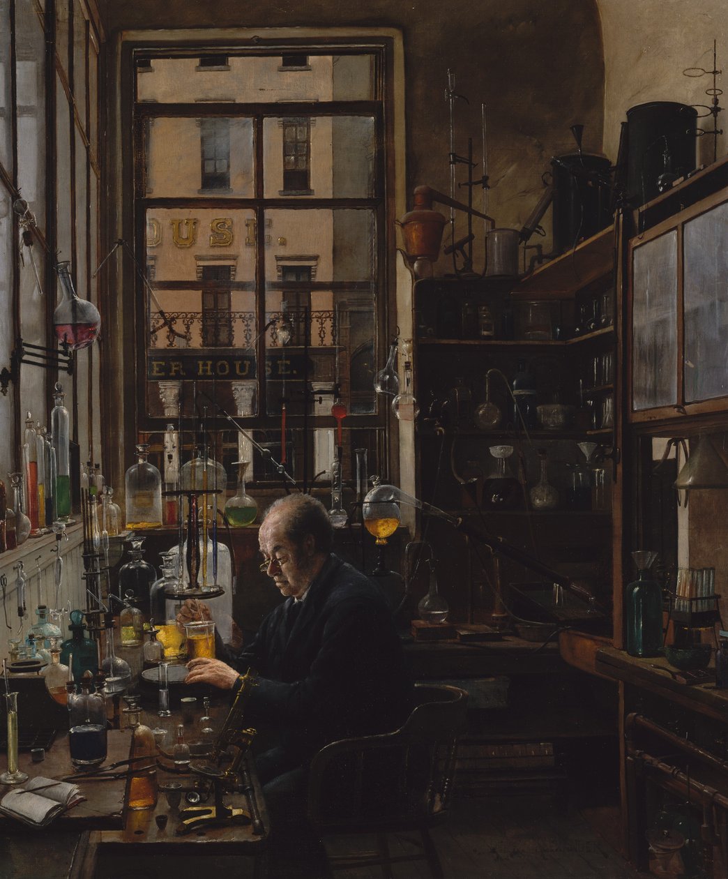 A laboratóriumban kb. 1885-87. alkotó: Henry Alexander