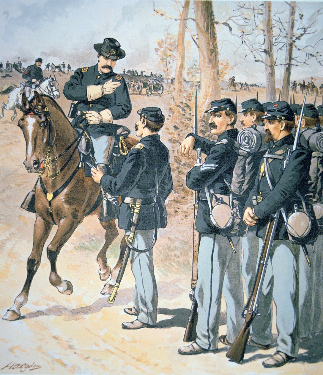 A szövetségi hadsereg kampányegyenruhái (akvarell, papír) alkotó: Henry Alexander Ogden