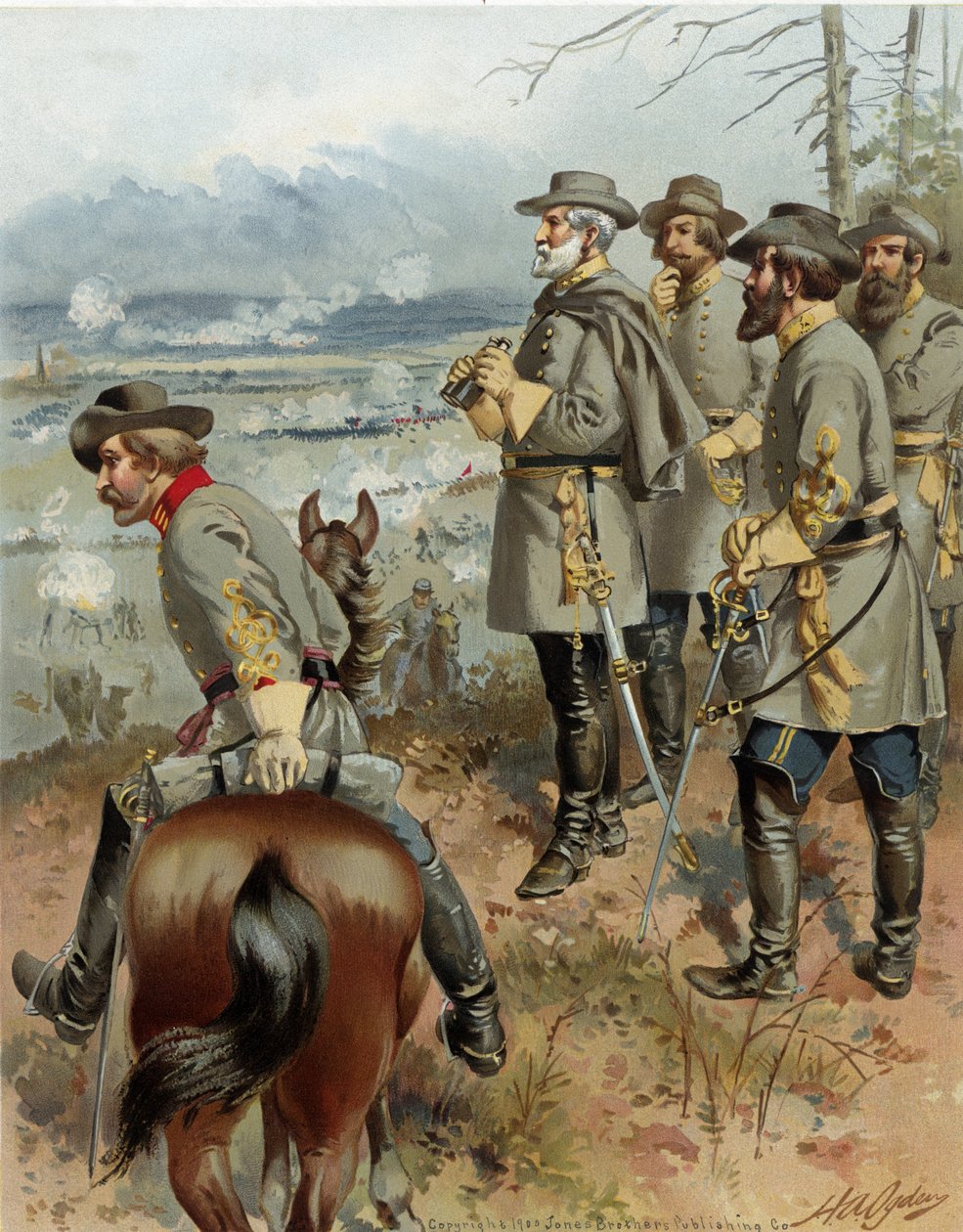 Robert tábornok. E. Lee Fredericksburgban, 1862. december 13., pub. 1900 alkotó: Henry Alexander Ogden