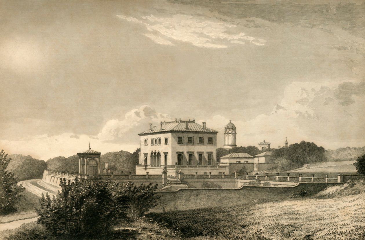 "The Park, Brighton", 1835. alkotó: Henry Alexander Ogg