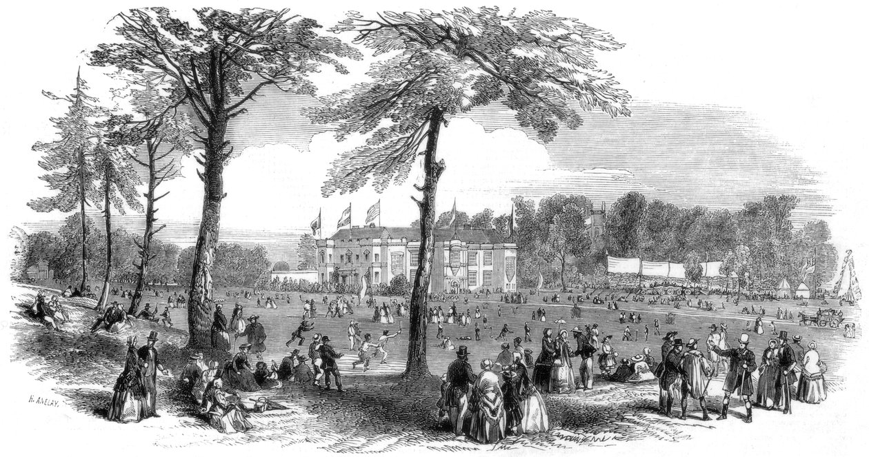 Place, Temperance és Bond of Universal Brotherhood fesztivál, Hartwell, Buckinghamshire, 1851. alkotó: Henry Anelay