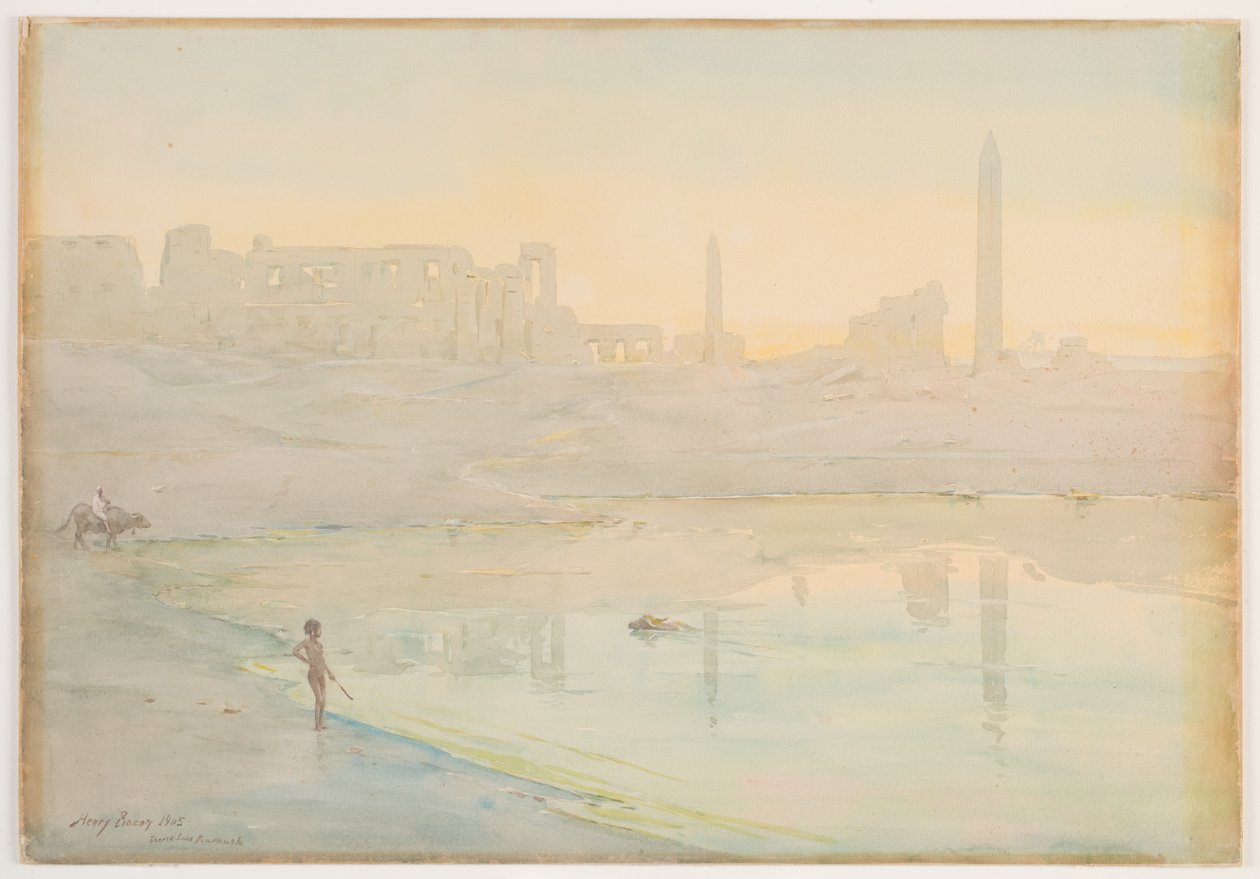 Szent tó, Karnak, 1905 (wc ceruzával, papíron) alkotó: Henry Bacon