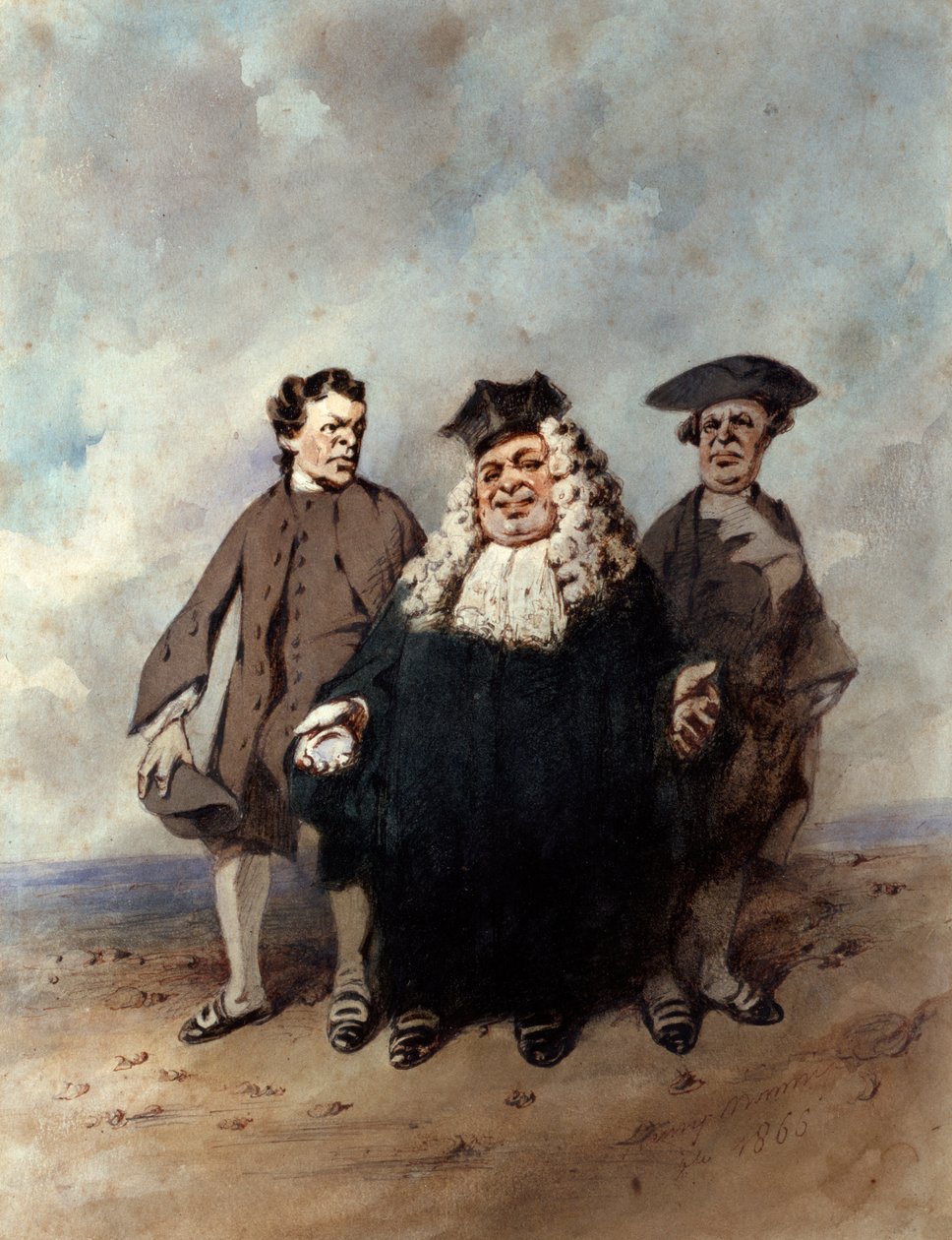 A bíró és a peres felek, 1866. alkotó: Henry Bonaventure Monnier