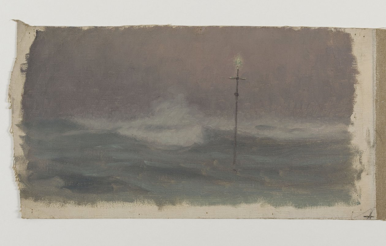 Kereszt és hullám, Bretagne, 1905 körül (olaj, vászon) alkotó: Henry Brokman Knudsen