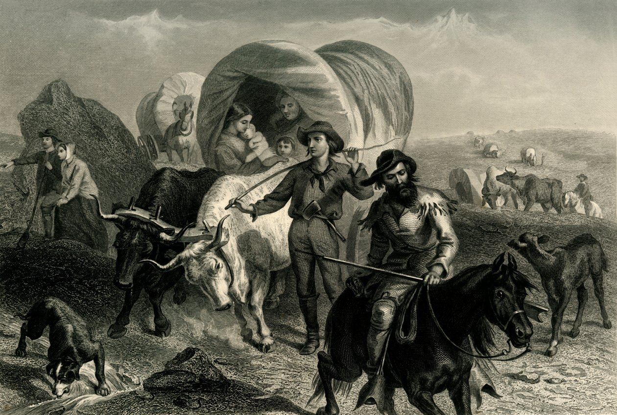 „Emigrants Crossing the Plains”, 1869, 1874. alkotó: Henry Bryan Hall Jr.