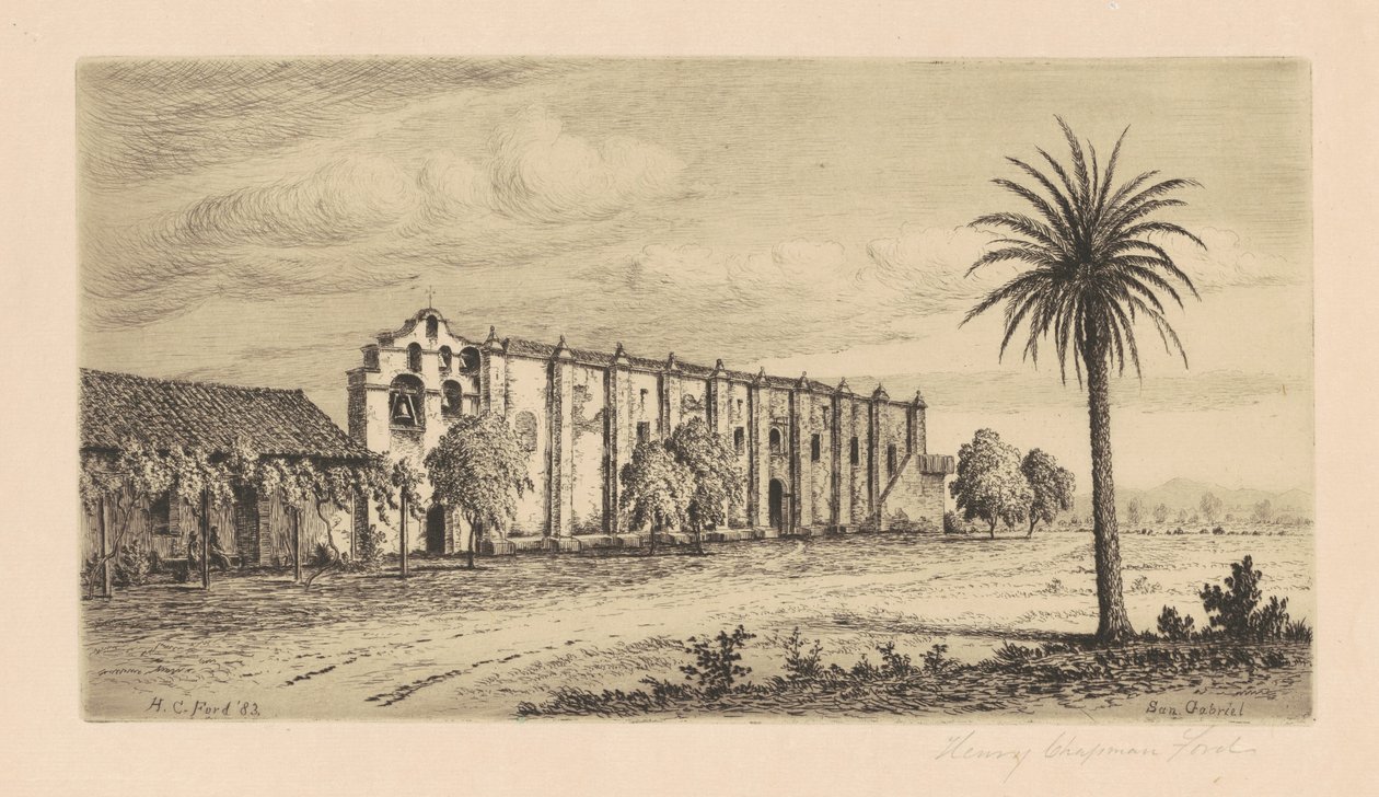 Mission San Gabriel Arcangel, 1883. alkotó: Henry Chapman Ford