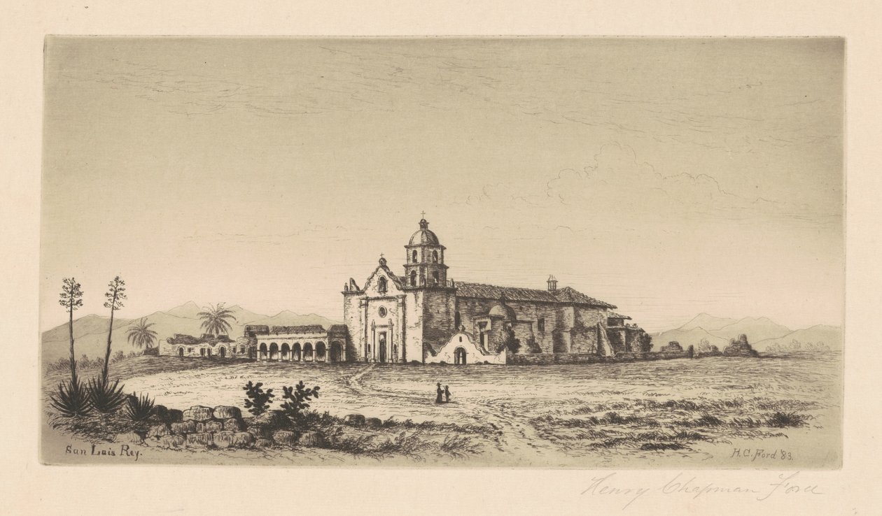 Mission San Luis Rey de Francia, 1883. alkotó: Henry Chapman Ford