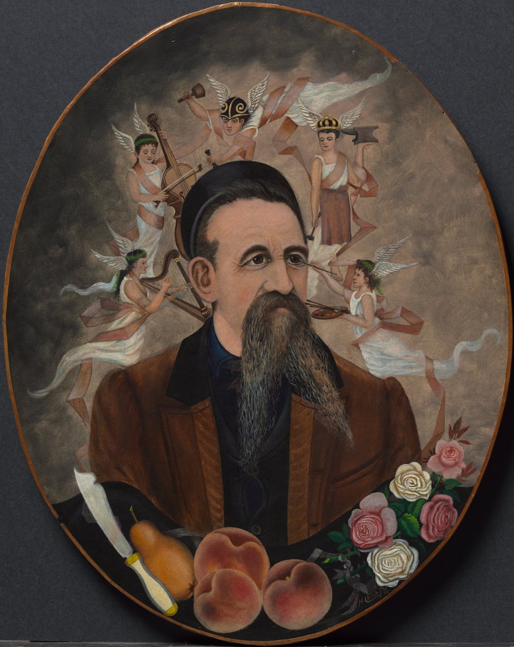 Önarckép öt múzsával, 1880 körül (olaj, papír, kartonra rögzítve) alkotó: Henry Church