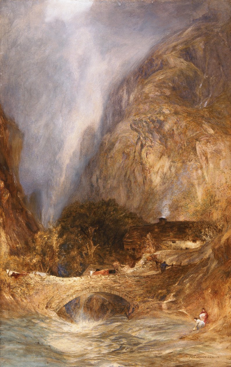 „A római híd”, 1880-1900 alkotó: Henry Clarence Whaite