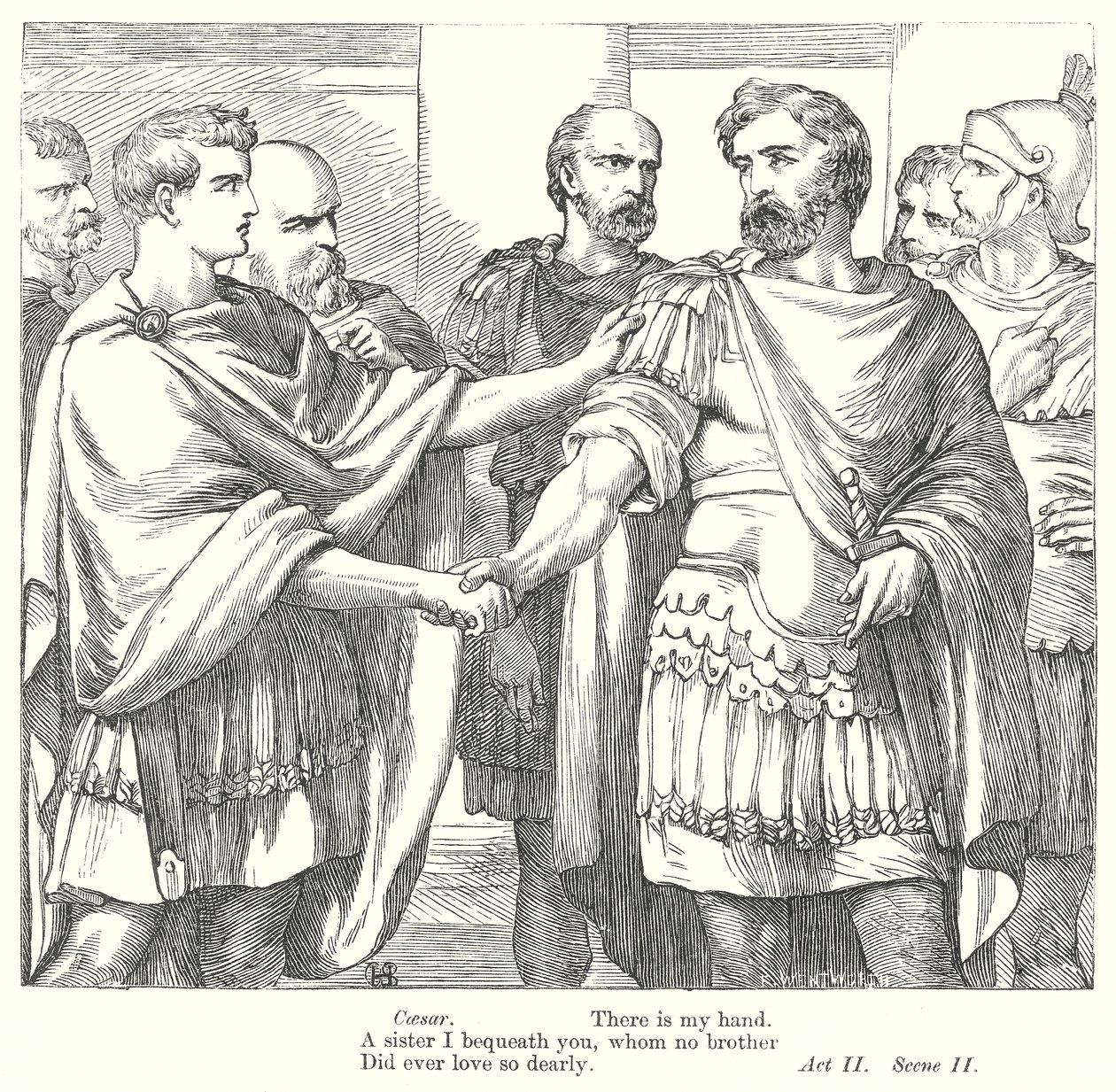 Antonius és Kleopátra (metszet) alkotó: Henry Courtney (after) Selous
