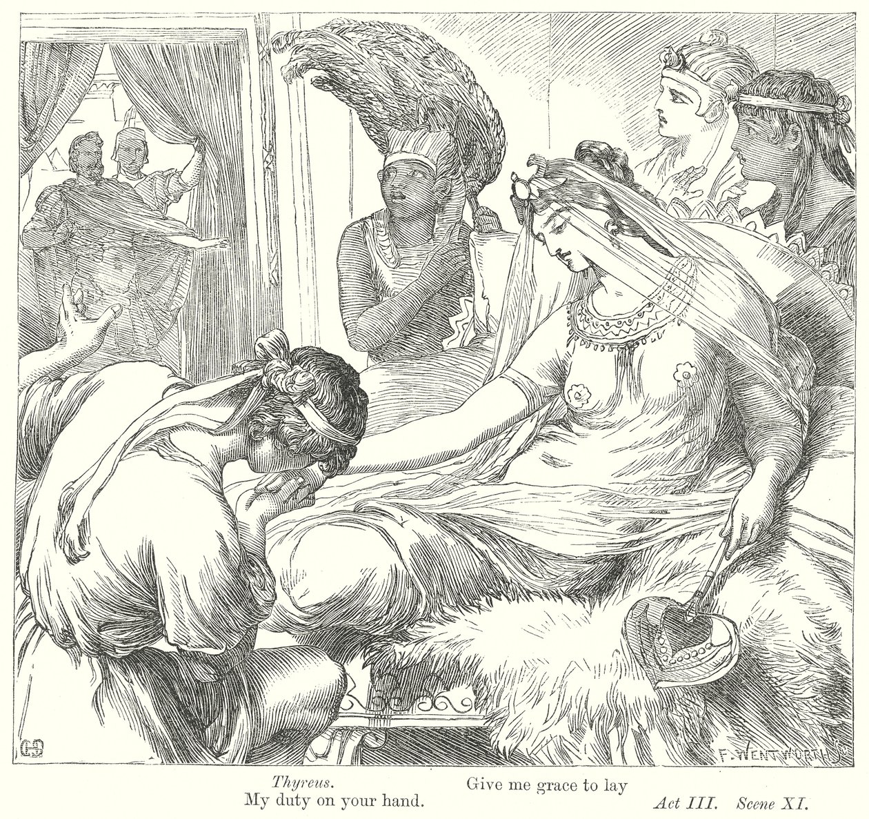 Antonius és Kleopátra (metszet) alkotó: Henry Courtney (after) Selous