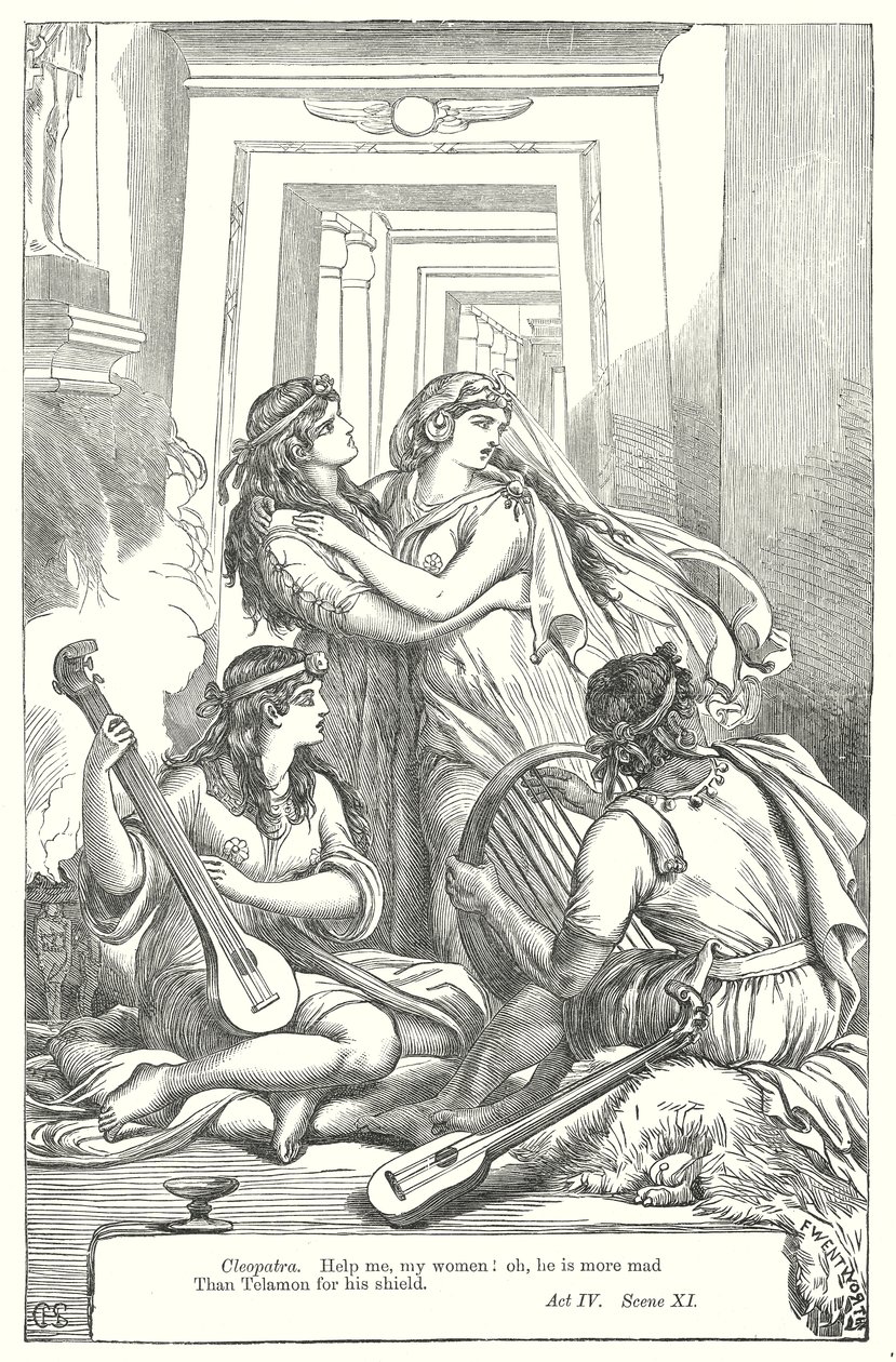 Antonius és Kleopátra (metszet) alkotó: Henry Courtney (after) Selous