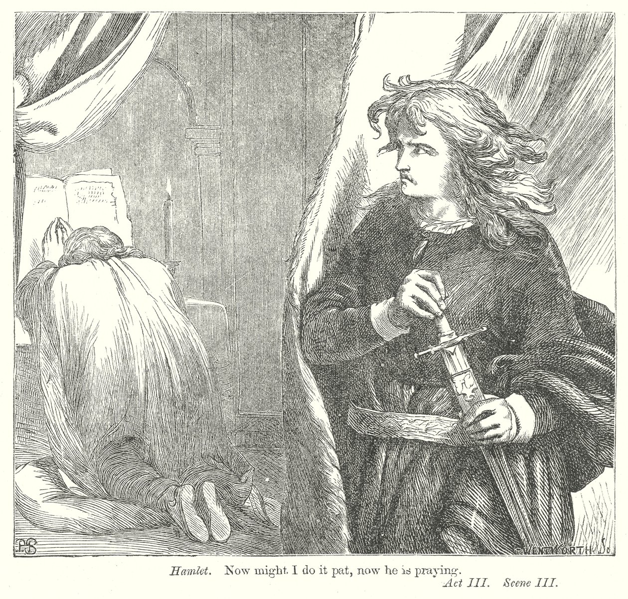 Hamlet (metszet) alkotó: Henry Courtney (after) Selous