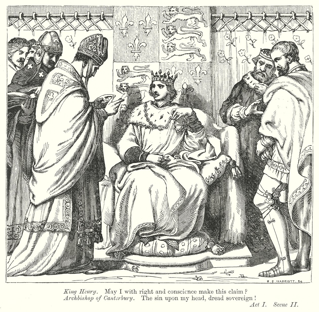 V. Henrik király (metszet) alkotó: Henry Courtney (after) Selous