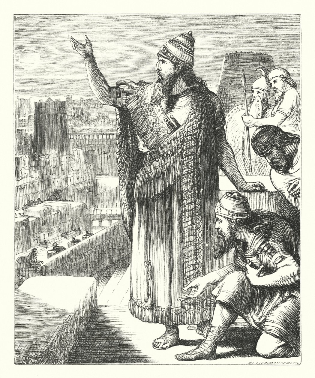 Nabukodonozor Babilonban (metszet) alkotó: Henry Courtney (after) Selous