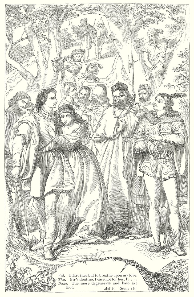 A veronai két úr (metszet) alkotó: Henry Courtney (after) Selous
