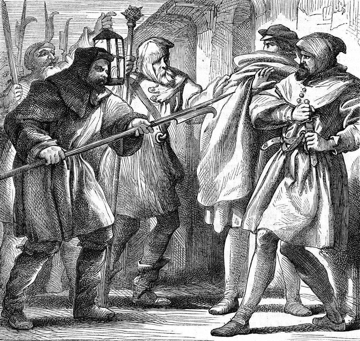 Jelenet Shakespeare Sok háborgás a semmiről című művéből, 1870 alkotó: Henry Courtney Selous