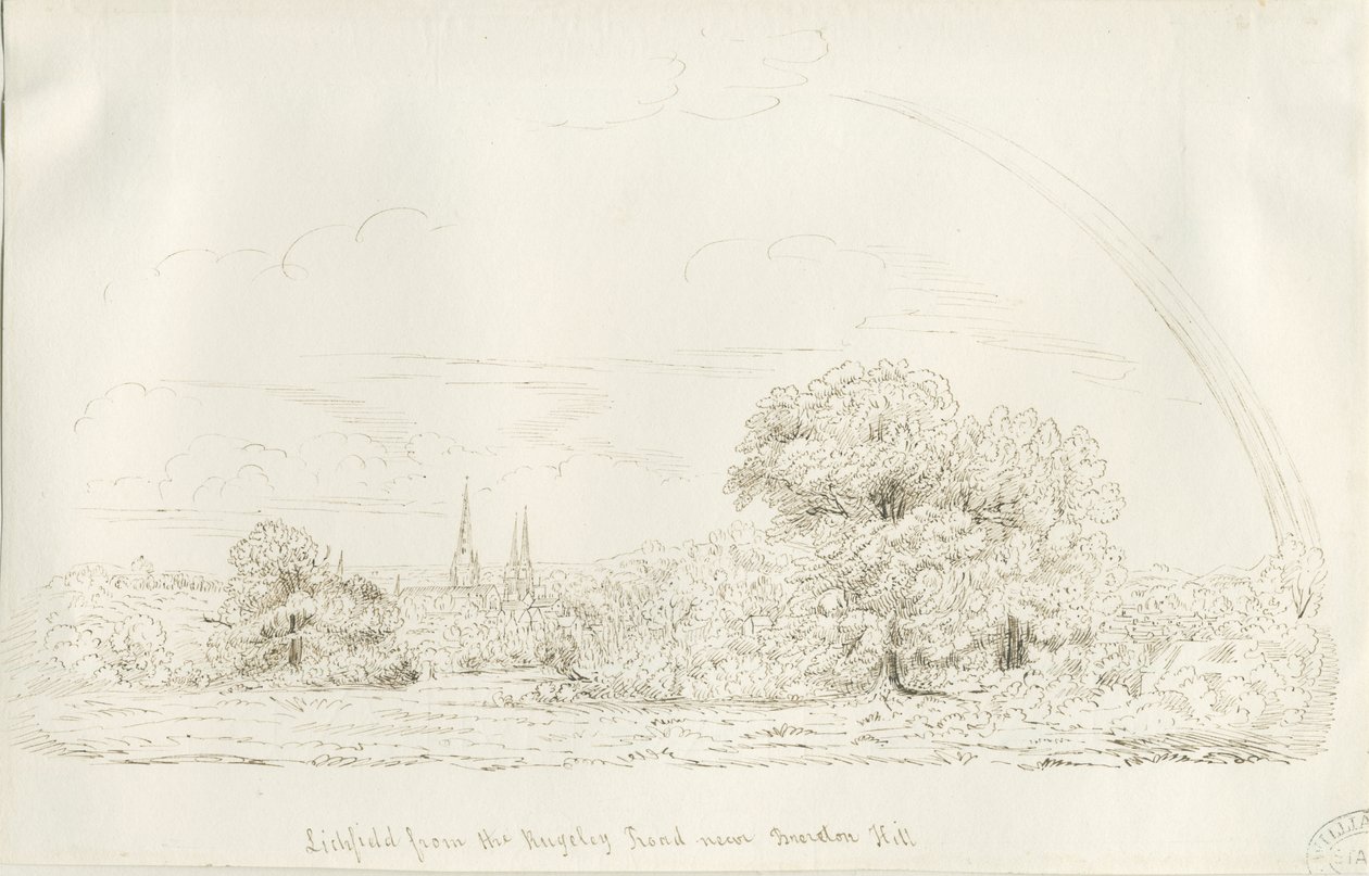 Lichfield - North View (távoli): tollrajz, nd [1788-1855] (rajz) alkotó: Henry Curzon Allport