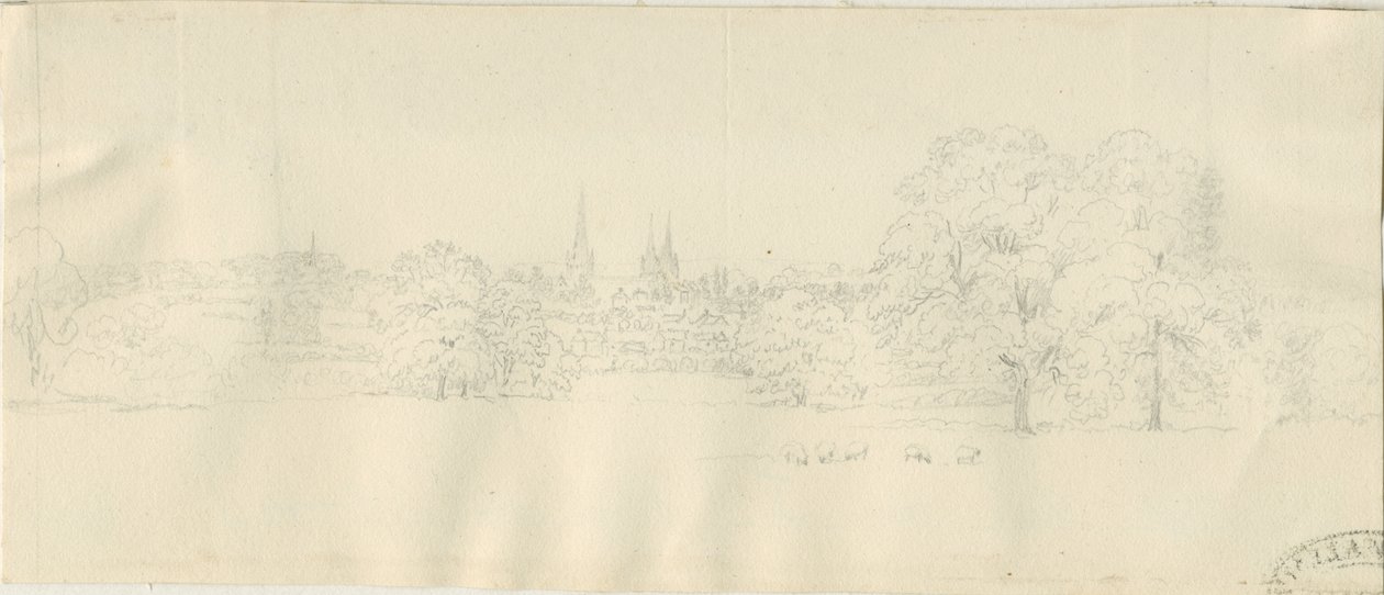Lichfield – North View (távoli): ceruzarajz, nd [1788-1855] (rajz) alkotó: Henry Curzon Allport