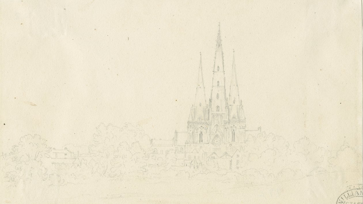 Lichfield katedrális – East View: ceruzarajz, nd [?XIX. század] alkotó: Henry Curzon Allport