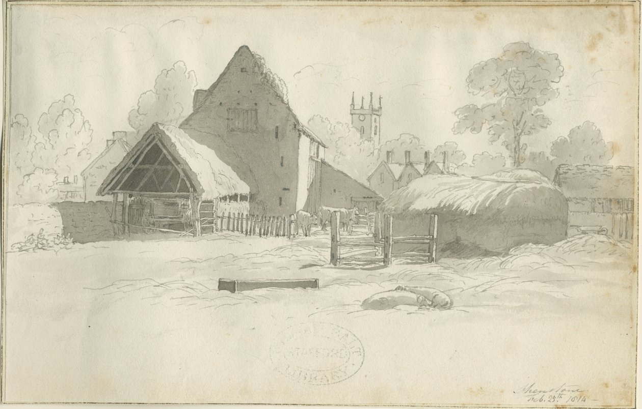 Shenstone – Farm: szépia rajz, nd [1788-1855] (rajz) alkotó: Henry Curzon Allport