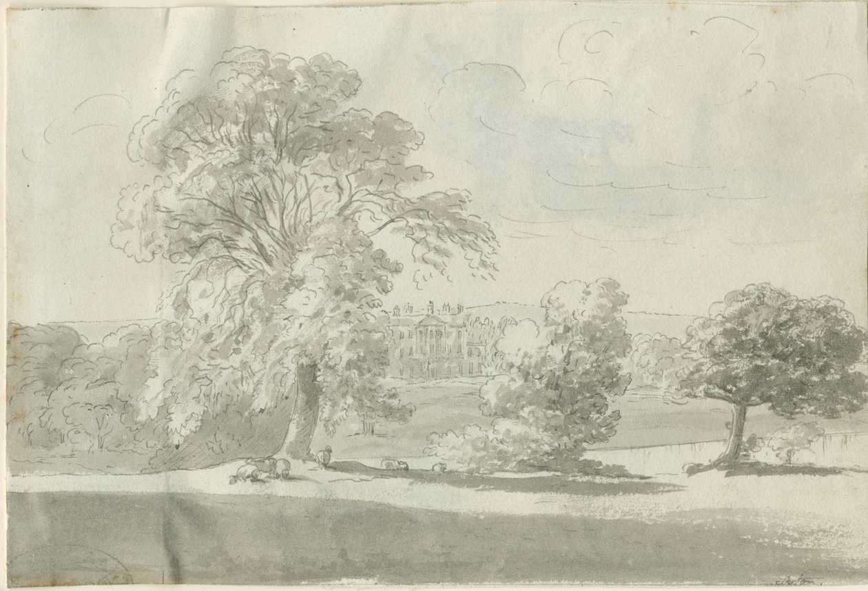 Shenstone – Little Aston Hall: toll és mosó rajz, nd [1788-1855] (rajz) alkotó: Henry Curzon Allport