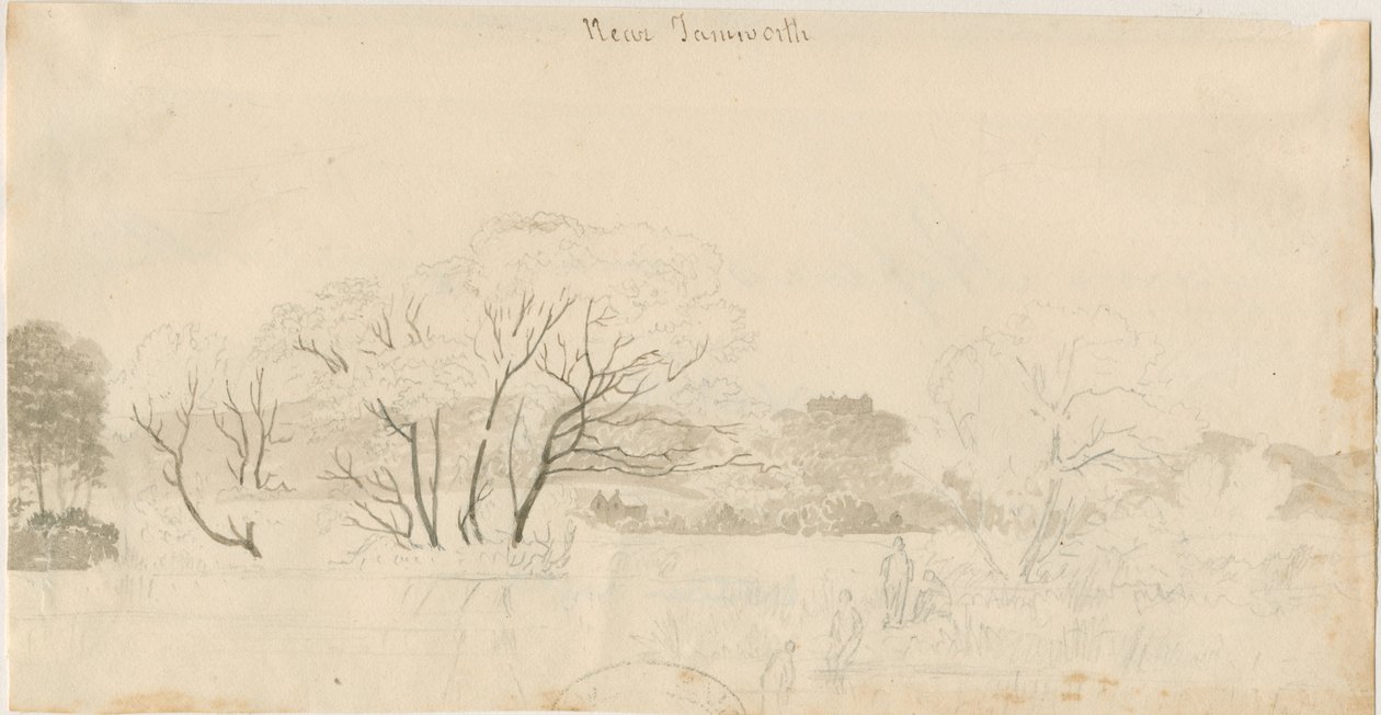 Tamworth – Távoli nézet: ceruzarajz, nd [1788-1855] (rajz) alkotó: Henry Curzon Allport