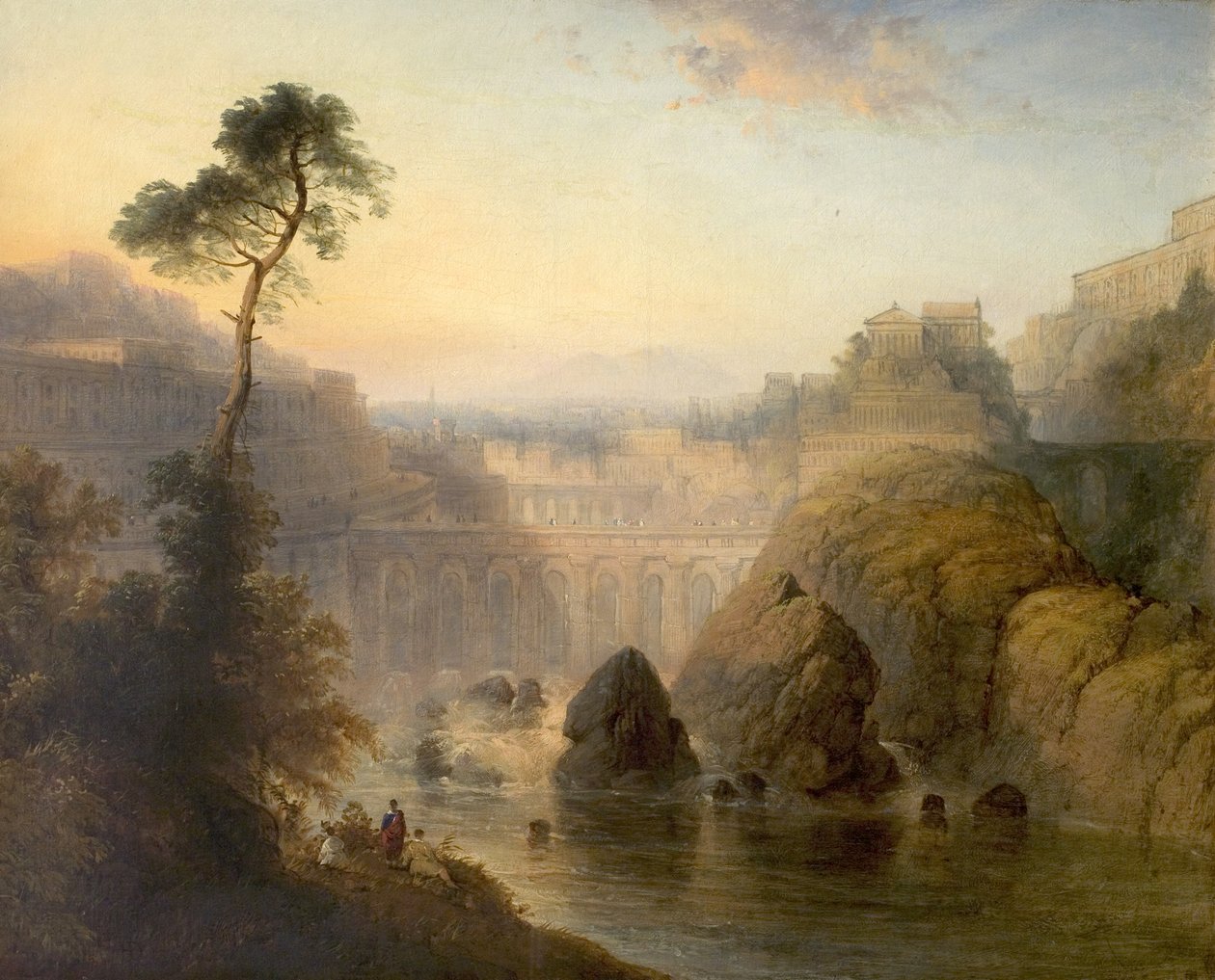 A Tiberisben, Olaszországban alkotó: Henry Dawson