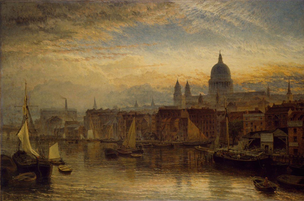 Szent Pál a Temzétől, 1877. alkotó: Henry Dawson