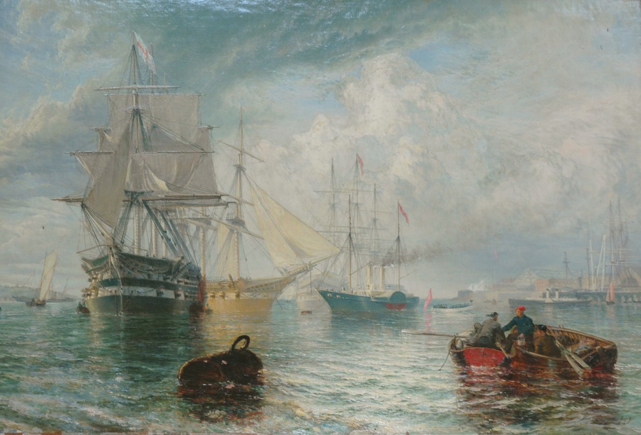 Az Admiralitás Urai meglátogatják Sheernesst, 1866 alkotó: Henry Dawson