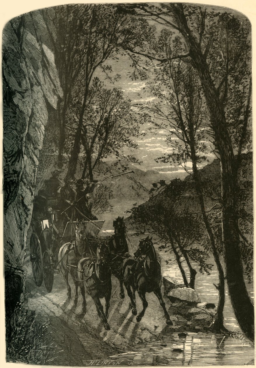 A szerelmesek ugrása – Éjszakai megközelítés”, 1872. alkotó: Henry Duff Linton