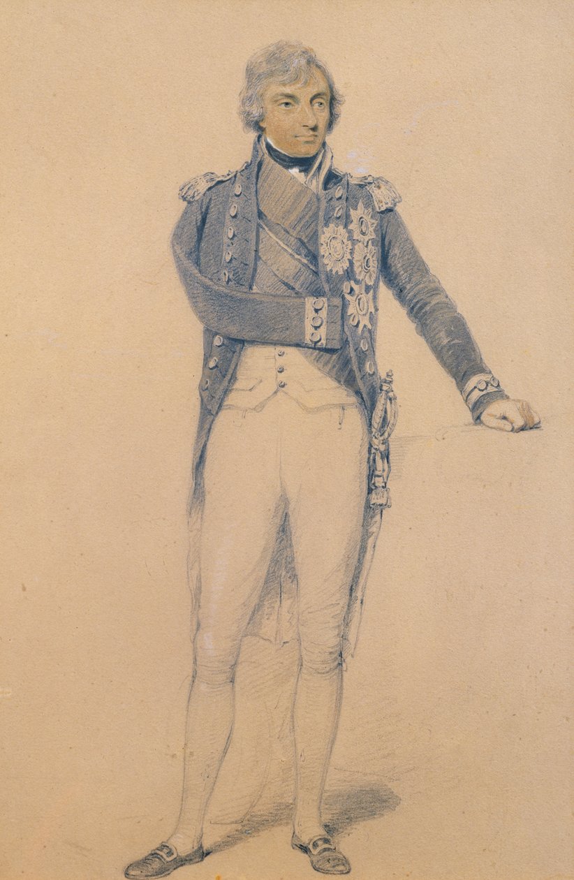 Horatio Nelson (1758-1805) (ceruza, tinta és gouache papíron) alkotó: Henry Edridge