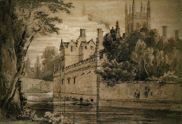 Magdalen College – Kilátás a Cherwellre, a hídra nézve (ceruza és akvarell papíron) alkotó: Henry Edridge