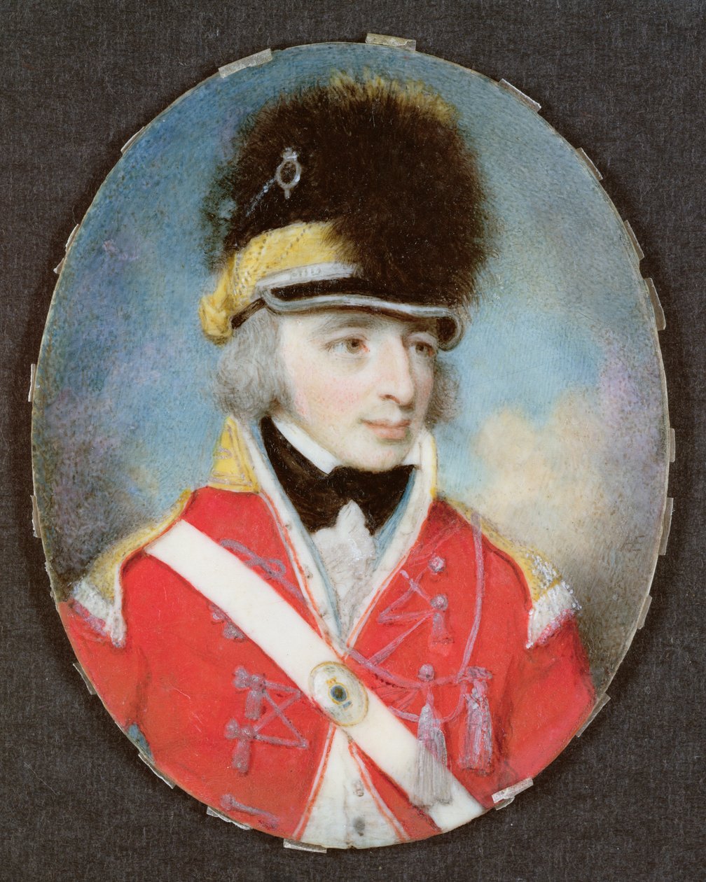 Egy ismeretlen tiszt miniatűrje, 1797 körül alkotó: Henry Edridge