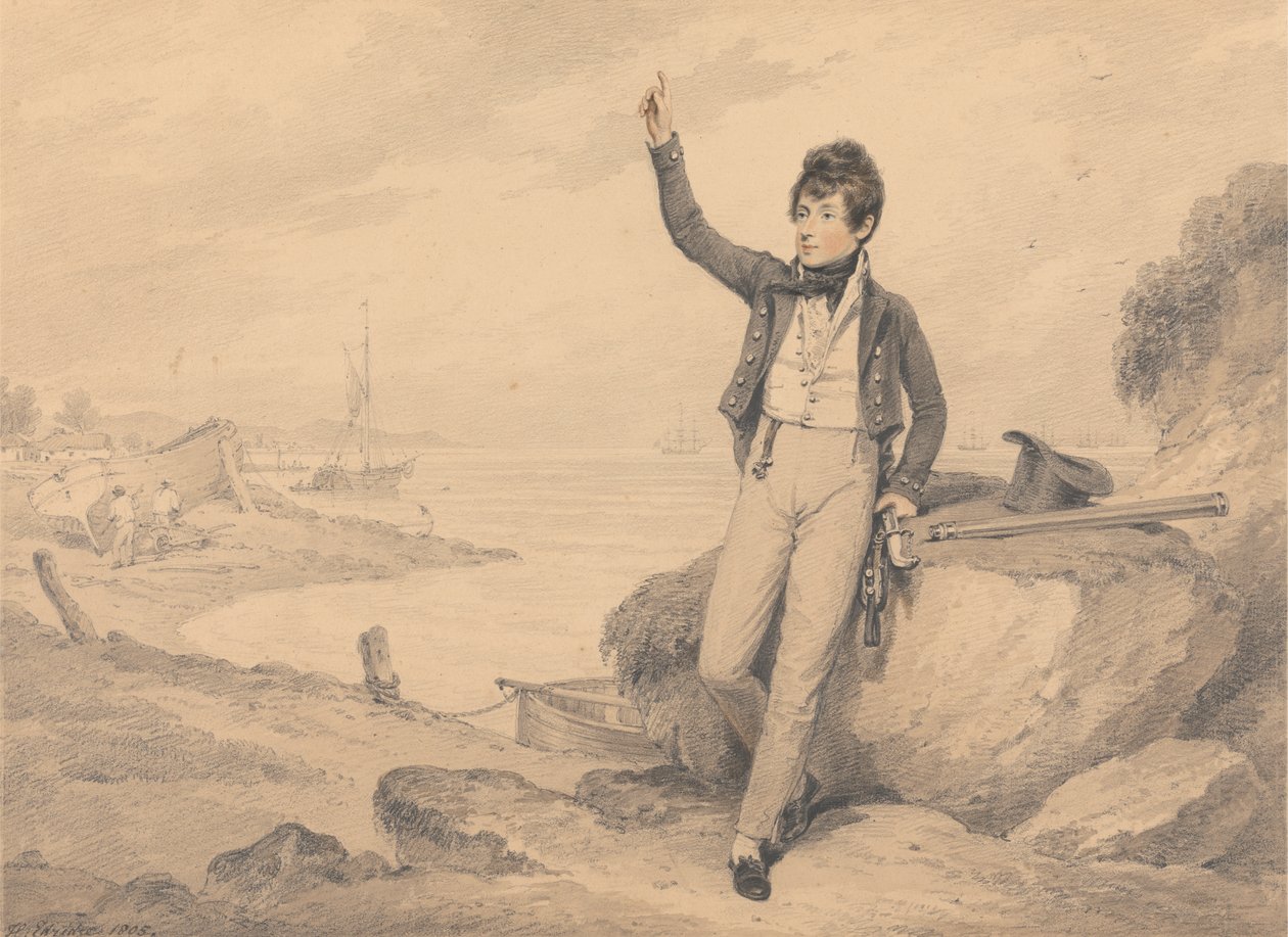 A Hon. George Pryse Cambell (1793-1858), középhajósként alkotó: Henry Edridge