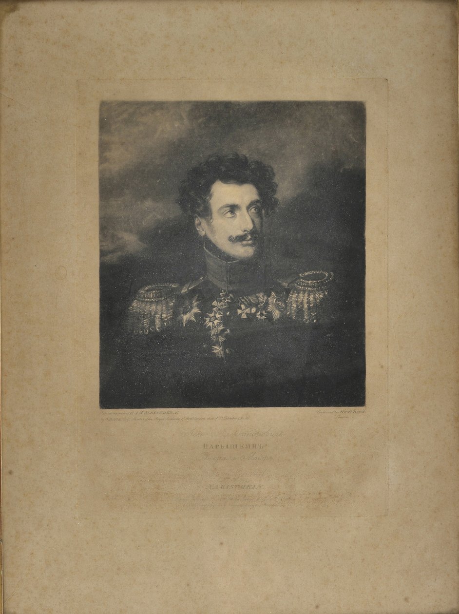 Lev Alekszandrovics Nariskin tábornok portréja 1785-1846 alkotó: Henry Edward Dawe