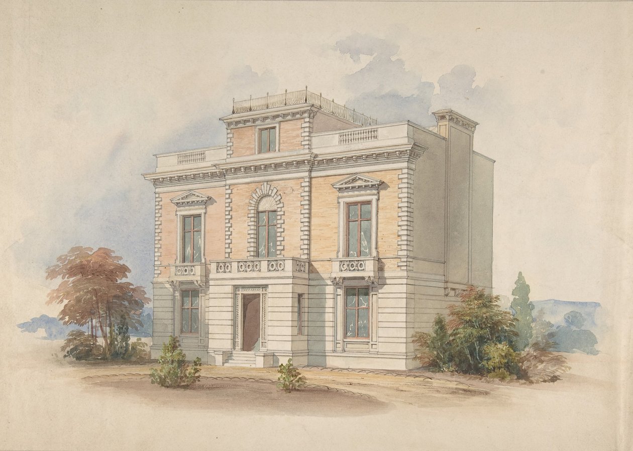 Egy olasz stílusú villa, 1820-85. alkotó: Henry Edward Kendall